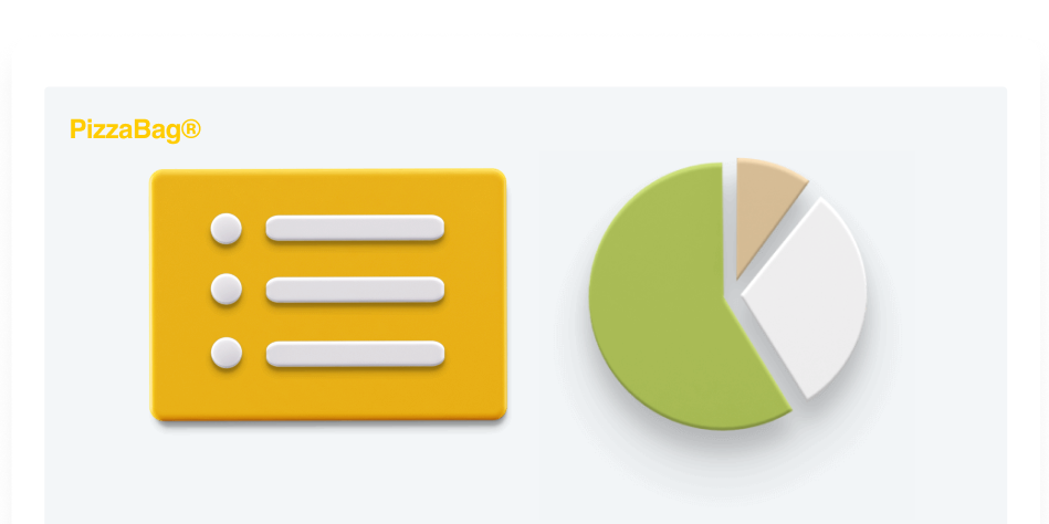 Laptop mit Statistik-Dashboard und Diagrammen zu PizzaBag®
